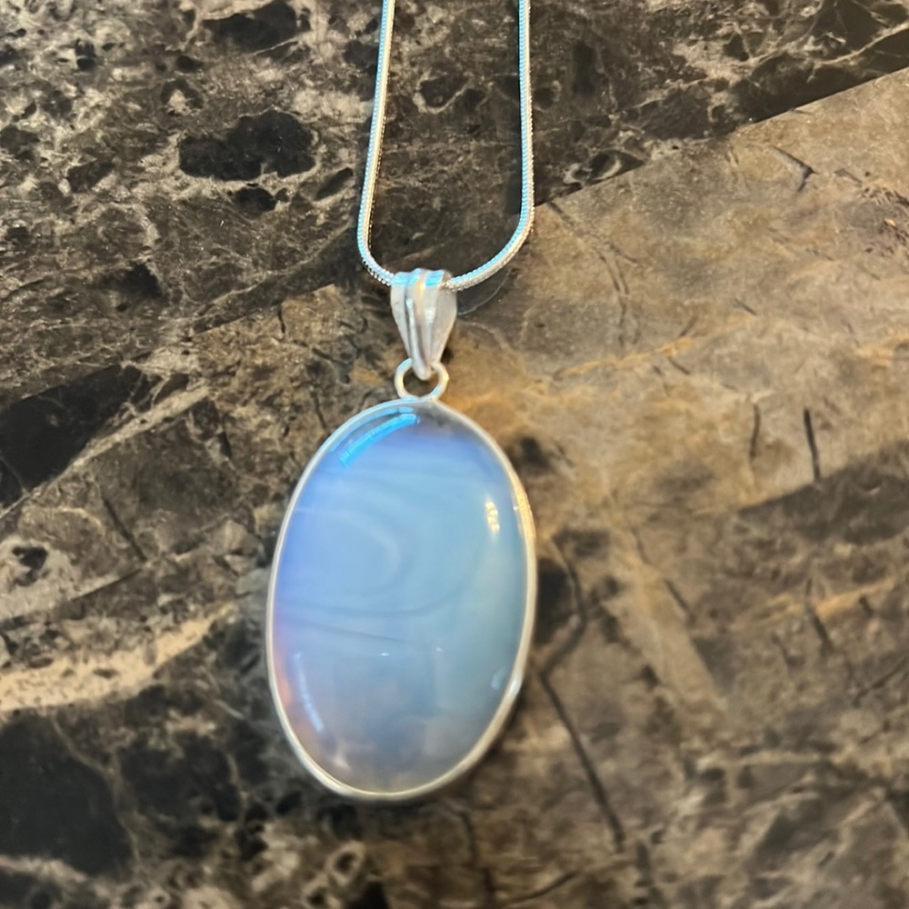 Handmade Oval Opal Stone Necklace